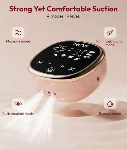 Image of NCVI Wearable Breast Pump, in-Bra Hands-Free Electric Pump with Carry Case
