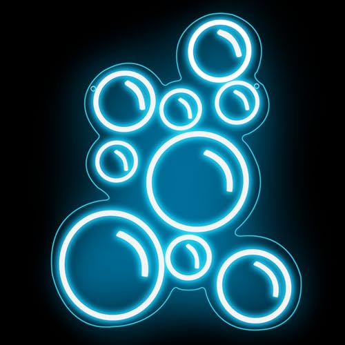 Image of Bubble Neon Light,Bubble Light Sign for Home,Bubble Bar Led Neon Sign Bubble Wall Art Light,Kids Room Decor, Dorm Room Sign, 16.5 inchx11.8 inch