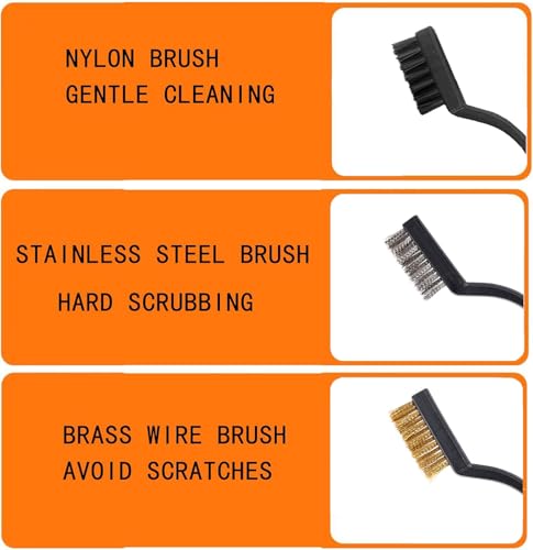 Image of Wire Brush Set, Stainless Steel, 3Pcs | Curved Handle, Scratch Brush Wire Bristle, For Cleaning Welding Slag, Rust & Dirt Removal