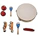 UANG Giocattoli Set di Strumenti Musicali Orff Band Rhythm Kit Tamburello Maracas Nacchere Handbells Harmonica per Children 8PZ / Set