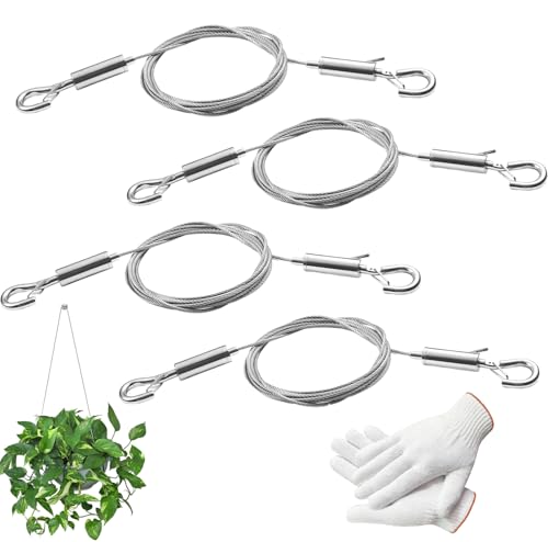 Bilder Aufhängen Schnur, 4 Stück Edelstahl Drahtseil, 1m×1,5mm...