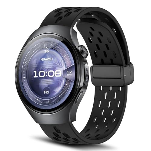 [RoSoki] 22mm �o���h Huawei Watch GT 6 Pro/GT 6/ GT 5 Pro/GT 5 46mm /Watch 5 46mm / Huawei Watch Ultimate 2 �Ή� �V���R���� �}�O�l�b�g�t�� �X�|�[�c�o��