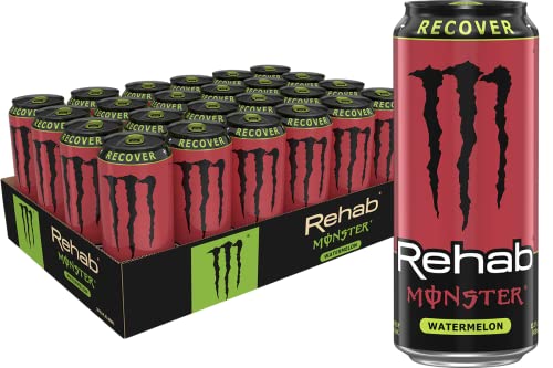 rehab energy drink - Rehab Monster Watermelon + Energy 15.5oz (Pack of 24)