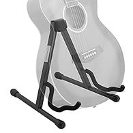 A-frame guitar stand suitable for electric, acoustic, bass and classical guitars Rubberised foam cradle and back to prevent slippage and scratches to your instrument Easy folding design ideal for the on-the-go musicians for quick tear downs after gig...