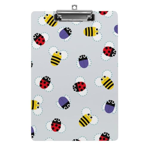 Planchette à pince A4 coccinelle et son clip compact antidérapant