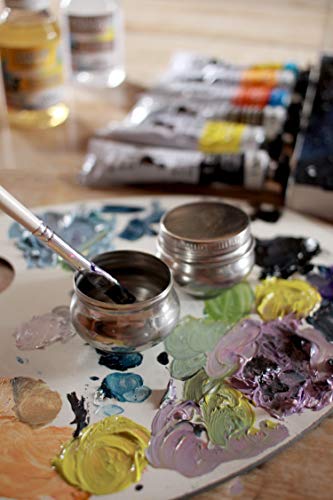 Kit Pintura 3 Telas + Paleta + 8 Pinceis + Potinho Vidro + 10 Tintas - Tinta Acrílico