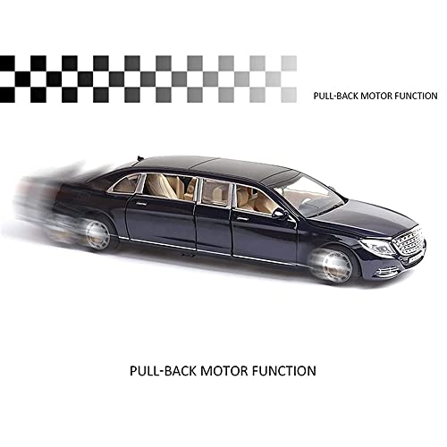 Image of DEUSON ECOM Diecast Metal Model Car 1:24 Scale Maybach Toy Cars For Kids Sound Light And Pull Back, Black