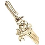 Gold Brass Key Ring,Belt Clip for Keys,Purse Key Holder,Pants Key Hook,Key Fob Keychain,Key Chain Clip for Women Men
