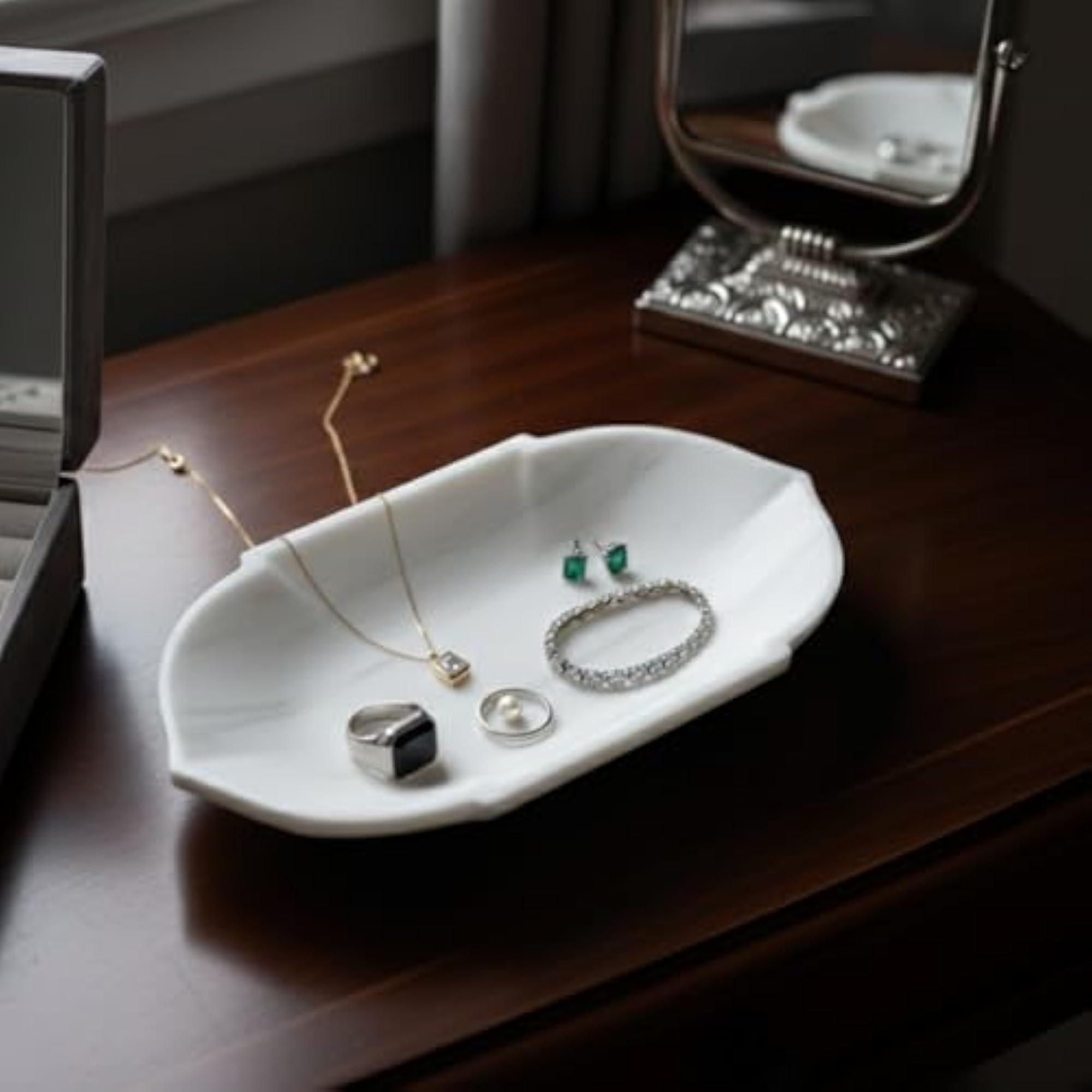 Natural Marble Tray for Desktop & Kitchen