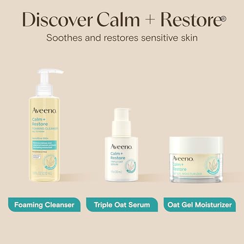 Aveeno Calm + Restore Triple Oat Hydrating Face Serum for Sensitive Skin, Gentle Lightweight Facial Serum Instantly Smooths Skin, Non-Comedogenic, Hypoallergenic & Fragrance-Free, 1 fl. oz - Image 4