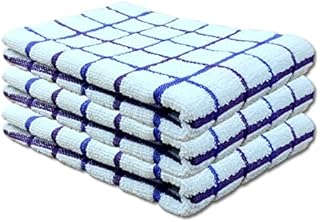 Tea Towels Sets - Premium Quality Terry Tea Towels - 20/D Ring Spun Yarn - Highly Absorbent Super Soft Kitchen Hand Towels (Purple/Blue, 3)