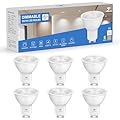 5000K Daylight White Dimmable GU10 LED Bulbs, 5W 50W Equivalent, 120V 500LM, Energy Efficient Lighting for Kitchen, Range Hood, Living Room, Bedroom, Track & Recessed Fixtures, UL Listed, 6-Pack