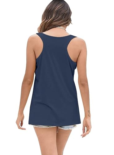 Xoxo Game Day Baseball Tank Tops Women Casual Sleeveless Tee Shirt Summer Baseball Mom Musle Tank Tops Dark Blue #TOP3