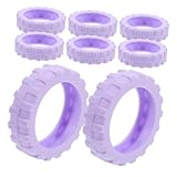 Healvian 8 Piezas Maleta de Equipaje Cubiertas de Rueda de la Maleta de reemplazo Equipaje Ruedas Calcetines Gel de sílice Violeta