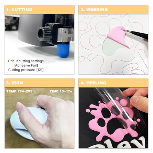 Puff Vinyl Heat Transfer, 11 Sheets, 12 x 10inches, 3D Foaming Puff Colorful HTV Iron on Vinyl for T-Shirts DIY Compatible with Cricut or Silhoutte Cameo by SCENQI - Thumbnail 5