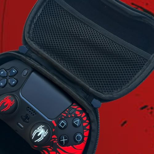 Image of TMG Carry Case Travel Organizer Compatible with PS5 /PS4, Xbox One /Series X|S, Nintendo Switch Pro & Other Controllers - Hard EVA Shockproof Storage Bag with Handle & Zipper Pocket. Spider-M-A-N