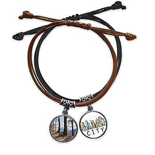 Sciences forestières bracelet corde main cuir Sky Banc pour homme