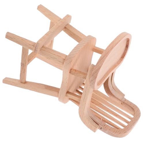 ibasenice Muebles de casa de muñecas Accesorios muñecos Mueble Madera Silla Alta para muñecas Silla de Comedor de casa de muñecas adorables Muebles para muñecas Trona de casa en Miniatura