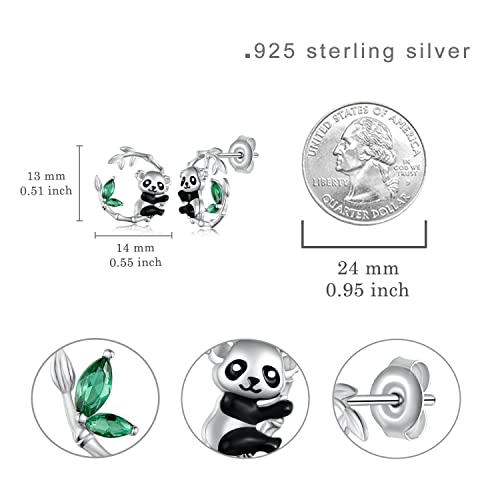 Panda Earrings For Women 925 Sterling Silver Panda Earrings Cute Animal Stud Earrings Birthday Jewelry Gifts For Women Girls Teens #TOP5