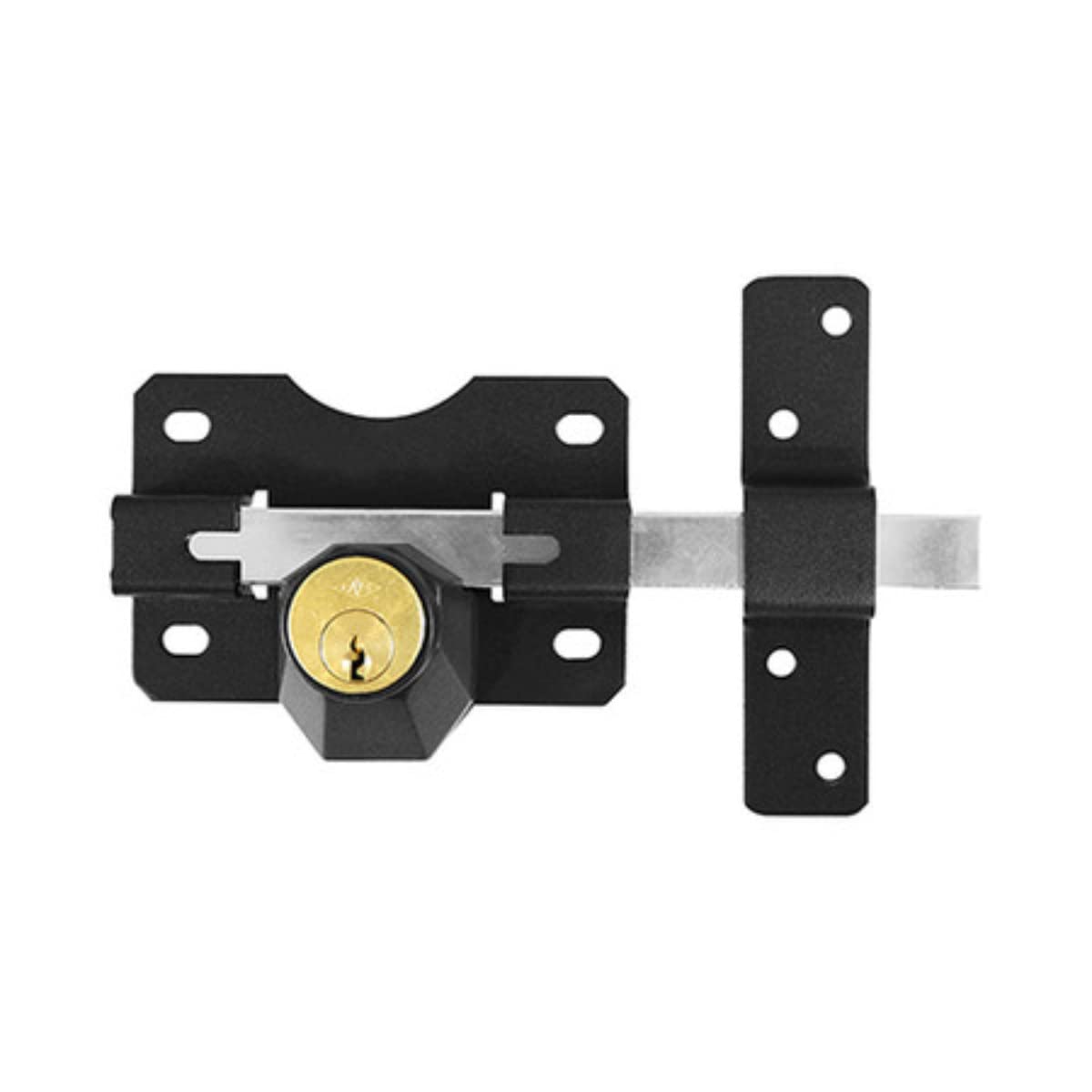 Taurus Black Gld50 Long Throw Gate Lock 50Mm Double Locking Key Operated