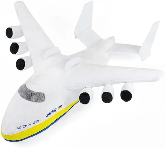 Sueño ucraniano An-225 Mriya Plane Craft - Peluche suave hecho a mano en Ucrania, color blanco