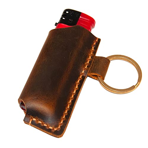 Turbosnail Personalized Lighter Pouch made to fit BIC, Lighter Sleeve, Leather lighter case for BIC, Lighter cover that fits on BIC, Leather lighter, Mens Stylish Leather Items, Camping Gear