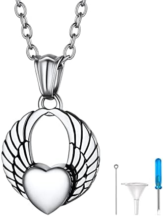 Richsteel Personalised Ashes Jewellery for Men Women, Celtic Knot/Tree of Life/Virgin Mary/Dog Paw/Rose Flower/Skull Pendant Cremation Necklace, Adjutable Stainless Steel Chain, Send with Gift Box