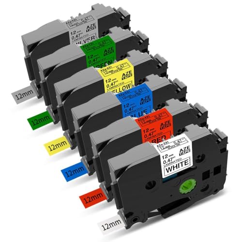 ���~�l�[�g���x���e�[�v 12mm X 8m �W�F�v�����^�[���{�� 6 �p�b�N PT D210 P710 H110 ���x�����[�J�[�ƌ݊�������(6PK Mixed Color 8)