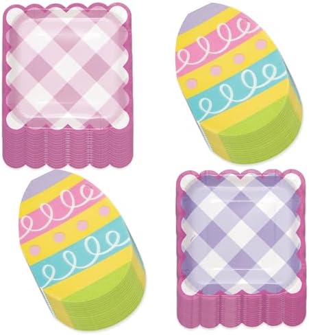 HOME & HOOPLA Artigos de festa de Páscoa – Pratos de sobremesa de...