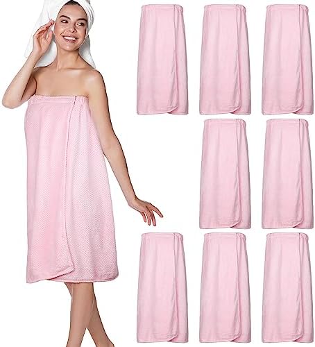 Tigeen 8 Pcs Spa Wraps for Women Bath Spa Wrap Spa Robes