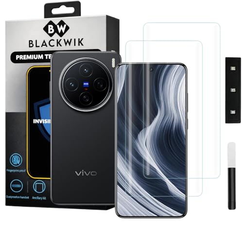 Image of Blackwik Premium Curved UV Tempered Glass For Vivo X200 Cellphone (Transparent, Pack of 2) Advanced Border Less Full Screen Coverage UV Screen Protector Guard With Installation Kit