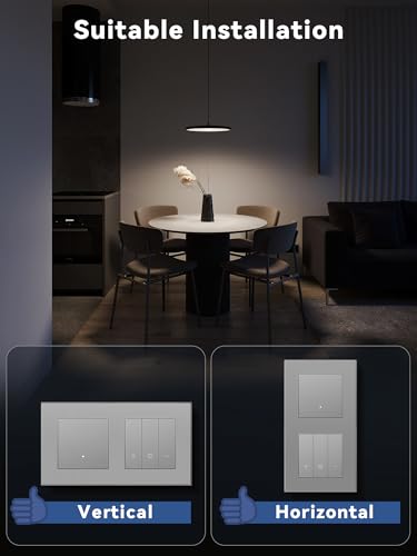 BSEED Smart Lichtschalter mit WIFI Dimmer Schalter,LED Dimmschalter Unterputz,Kompatibel mit Amazon Alexa&Google Home,Smarte Zeitpl&auml;ne,1 Fach 1 Weg Wlan Wandschalter Grau(Neutralleiter Erforderlich)
