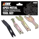 EWK 4 Pcs Metal Trim Removal Tool Set, Car Door Panel Clip Puller, Audio Board, Windows Pry Kit