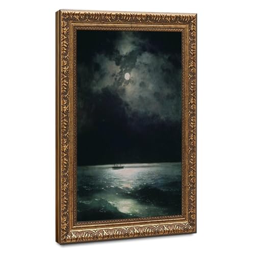 Impression sur toile Mer Noire la nuit Ivan Aivazovsky cadre 61x91 cm