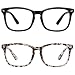 MEETSUN Blue Light Blocking Glasses Nerd Eyeglasses Frame,Anti Blue Lights Computer Reading Gaming Glasses For Women Men 2 Pack Black Leopard Tortoise HEV Clear Lens