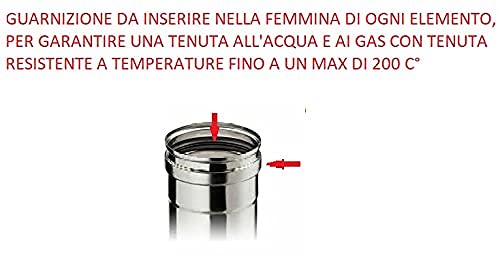 Nova italf Silikondichtungen, 5 Stk., Schwarz, Silikon, Wasserdicht, max. 200°C, für Kamine, Schornsteine, Pelletöfen, Paste