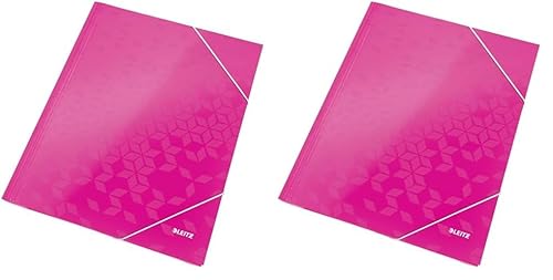 Leitz 39820023 Eckspannermappe WOW A4 pink metallic (Packung mit 2)