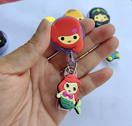 5Pcs Retractable Badge Holder,Badge Holder Reel Clip,Cartoon Retractable Badge Reel, Badge Reel Holder For Kids, Nurses, Name Badge Holders With Clip For Offices #TOP2