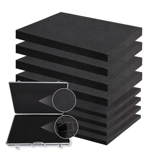 BAIFULAI - Lot de 8 mousses prédécoupées : 4 pièces de 305 x 305 x 25 mm / 4 pièces de 305 x 305 x 10 mm, insert en mousse pour boîtes de protection, instruments de précision