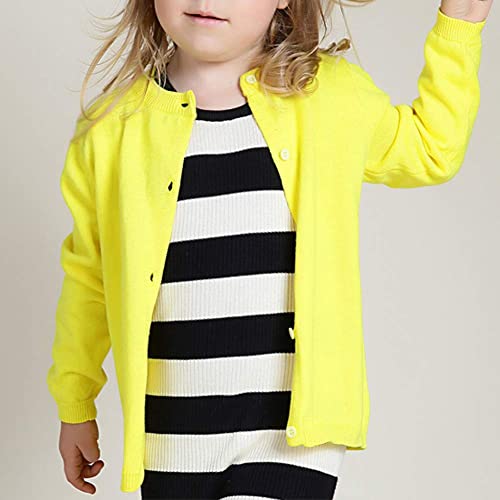 Image of Little Girl Knit Cardigan Sweater - Toddler Button Down School Uniforms Cardigan