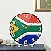 MiAnMiAn South Africa Flag Wall Clock Silent Non Ticking Round Acrylic Clock; 9.5 Inch Battery Operated Quiet Desk Clock Home Art Bedroom Office School Decor