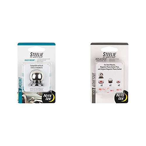 Nite Ize Original Steelie Dash Ball - Additional Dash Ball for Steelie Magnetic Phone Mounting System & Steelie Universal Adhesive Replacement Kit - for Dash Mount and Phone Sockets