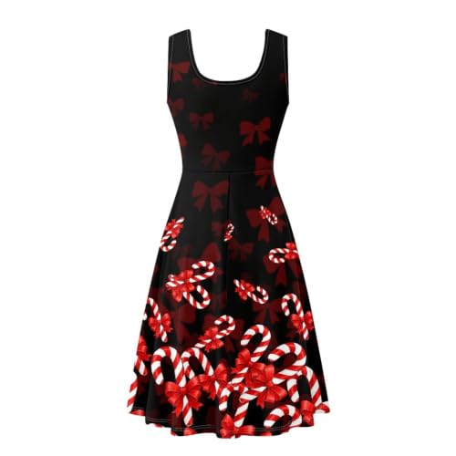 Image of Dreaweet Casual Sleeveless Dresses for Women Girls, Round Neck Tank Dresses with Pockets Summer Sundress Size XS-4XL