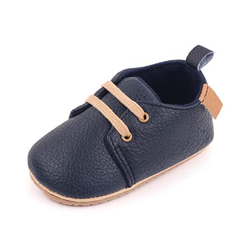 Enteer Baby Boy Shoes Soft Sole Leather Baby Sneaker Navy Us 4 #TOP15