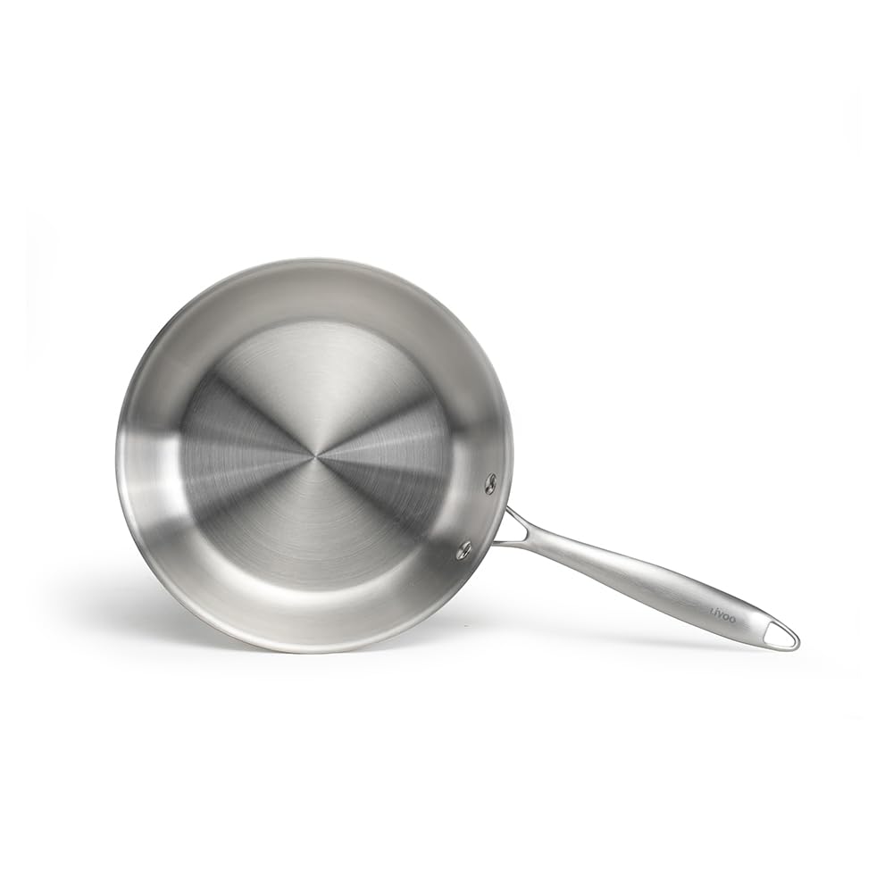 Livoo - Poêle en acier inoxydable 20 cm MEP157 - Gamme Brigade - inox triply - sans PFAS, Argent