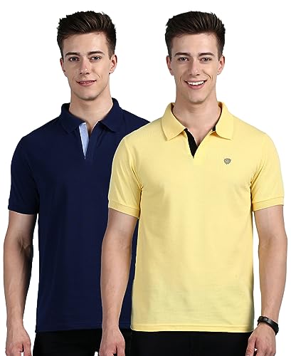 Image of Lux Cozi Men Cotton Solid Regular Fit Polo Shirt