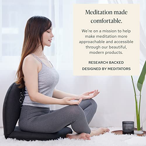 Mindful & Modern Meditation Chair | Adjustable Floor Chair With Back Support | Padded Floor Seat For Posture Support And Comfort | Portable Folds Flat For Storage | Indoor/Outdoor Use | Stone Black #TOP7
