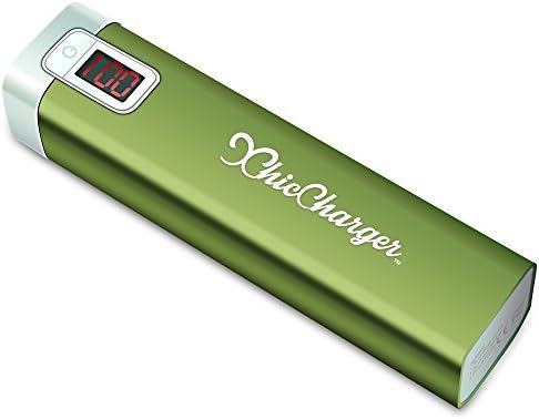 ChicCharger Lipstick Sized Portable Charger - Best Powerbank for Women - Backup Battery for Smartphones- Top Quality Samsung Rechargeable Battery Cells - iPhone 4 iPhone 5 iPhone 6 Galaxy S4 Galaxy S5 - Travel Charger for Cell Phones - USB External Battery Pack - 2800mAh (GREEN)