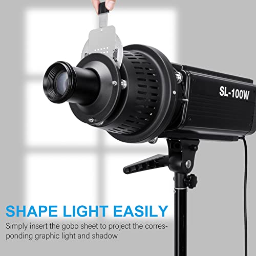 FOMITO Optical Snoot Kit Conical Spot Art Special Effects Shaped Beam Light Projection with Lens, 16pcs GOBO Set, Bowens Mount for Monolight Photography LED Light, Studio Flash