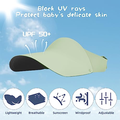 Zando Toddler Girl Sun Visor Hat Baby Adjustable Toddler Sun Protective Golf Cap Lightweight Tennis Sports Hats Toddler Green Visors Hat Summer Beach Caps For Little Girls 2-5 Years #TOP2